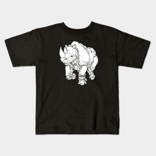 Rhino Mech (white shape) Kids T-Shirt